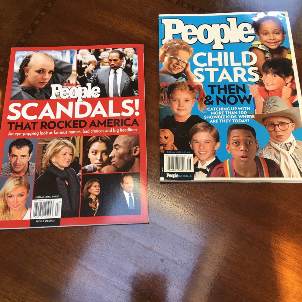 Vintage people magazines. Child stars, then n now and scandals.